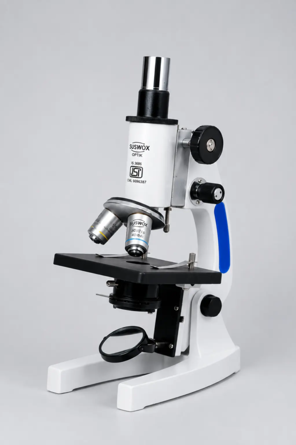 SK33 Student Microscope SUSWOX make Sudheer Scientific Works Front