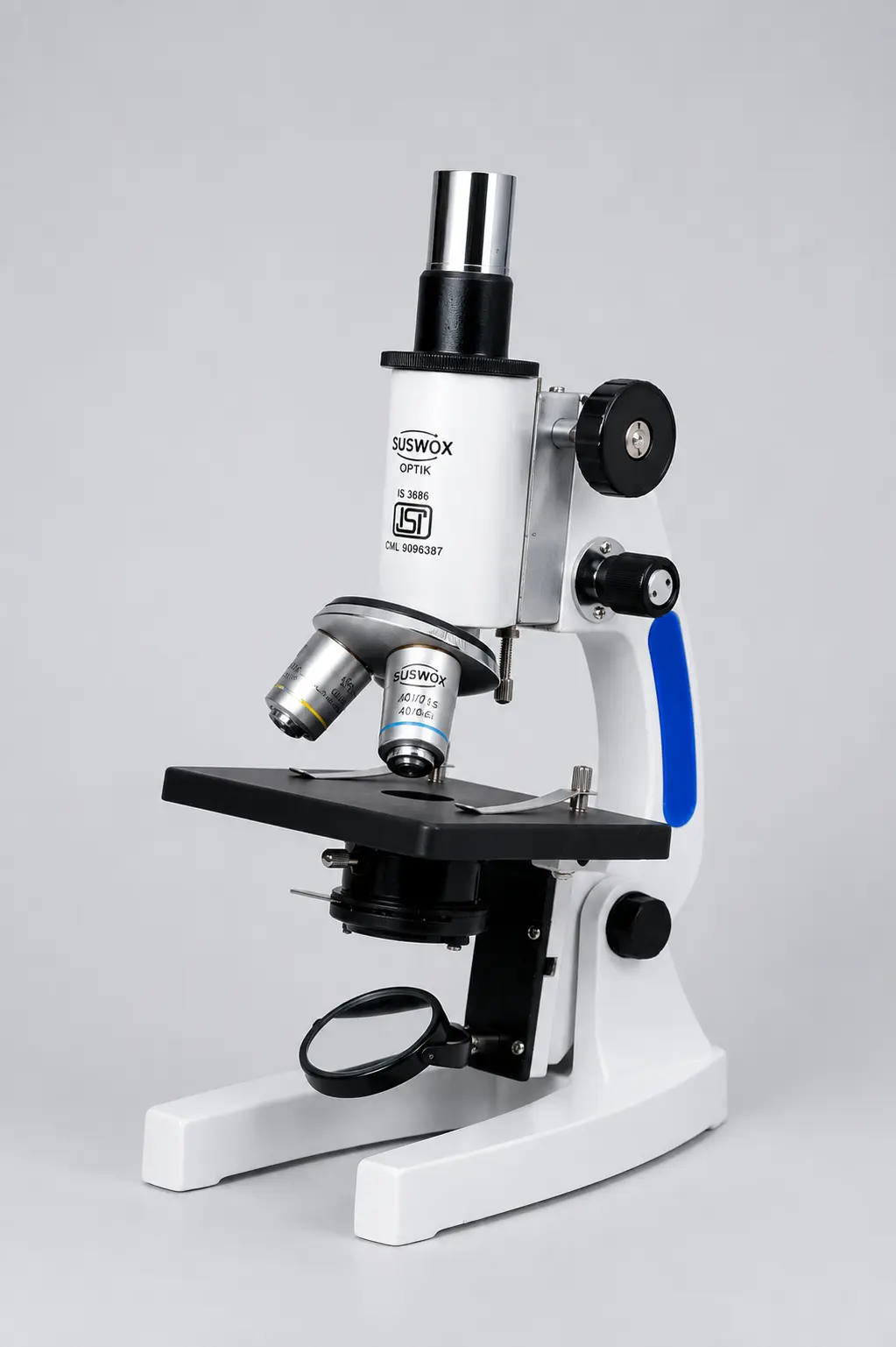 SK33 Student Microscope SUSWOX make Sudheer Scientific Works Front