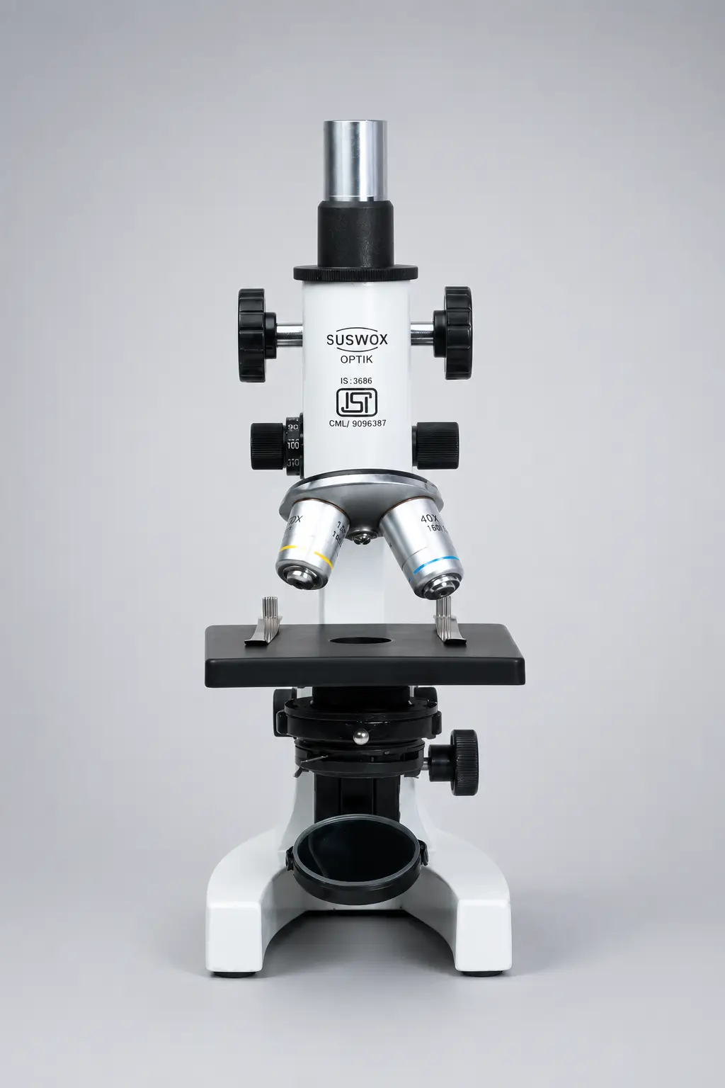 SK555 Student Microscope SUSWOX make Sudheer Scientific Works Front