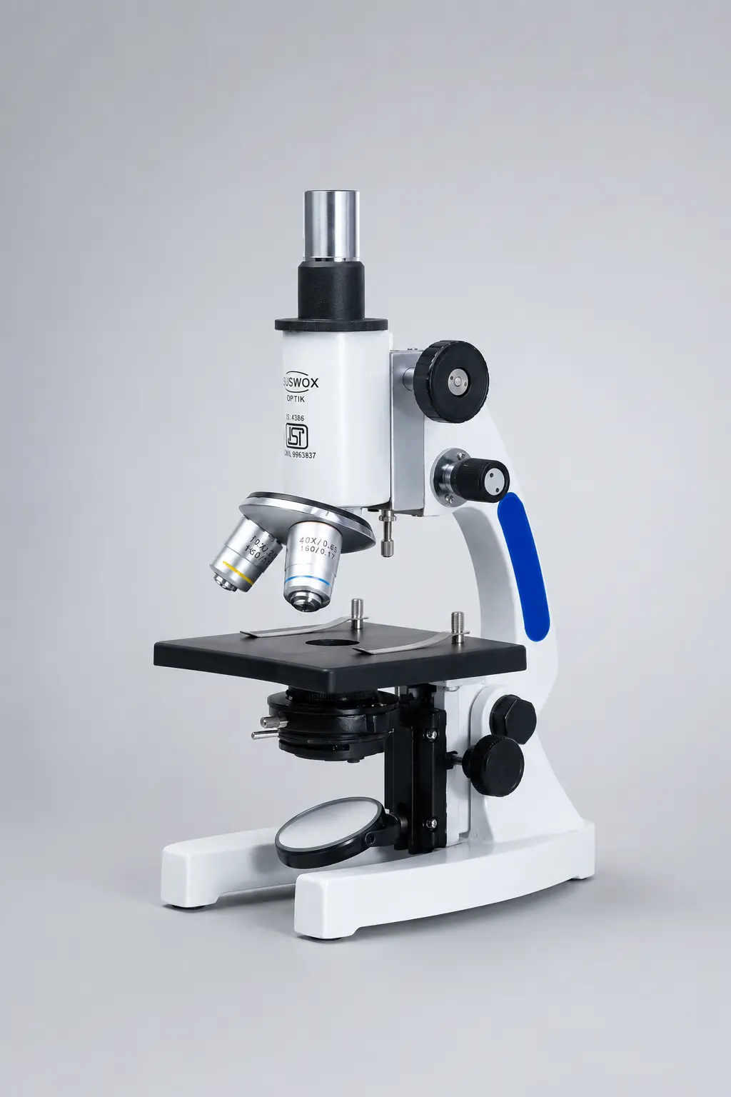 SK555 Student Microscope SUSWOX make Sudheer Scientific Works Isometric