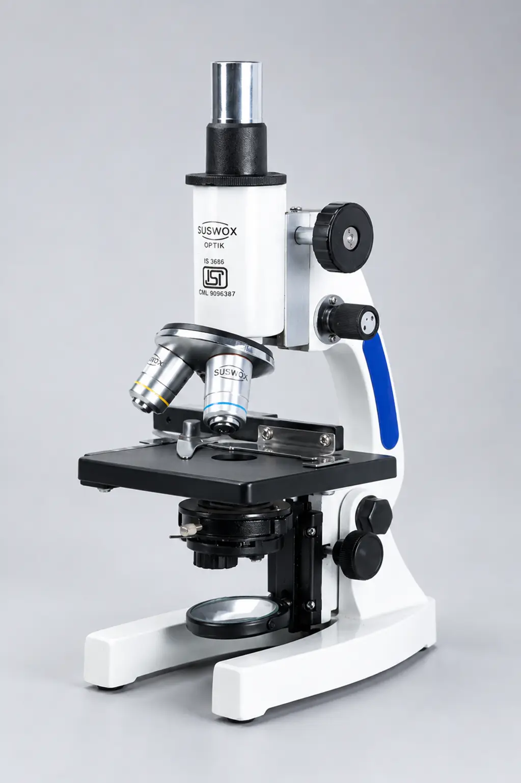 SK66 Student Microscope SUSWOX make Sudheer Scientific Works Front